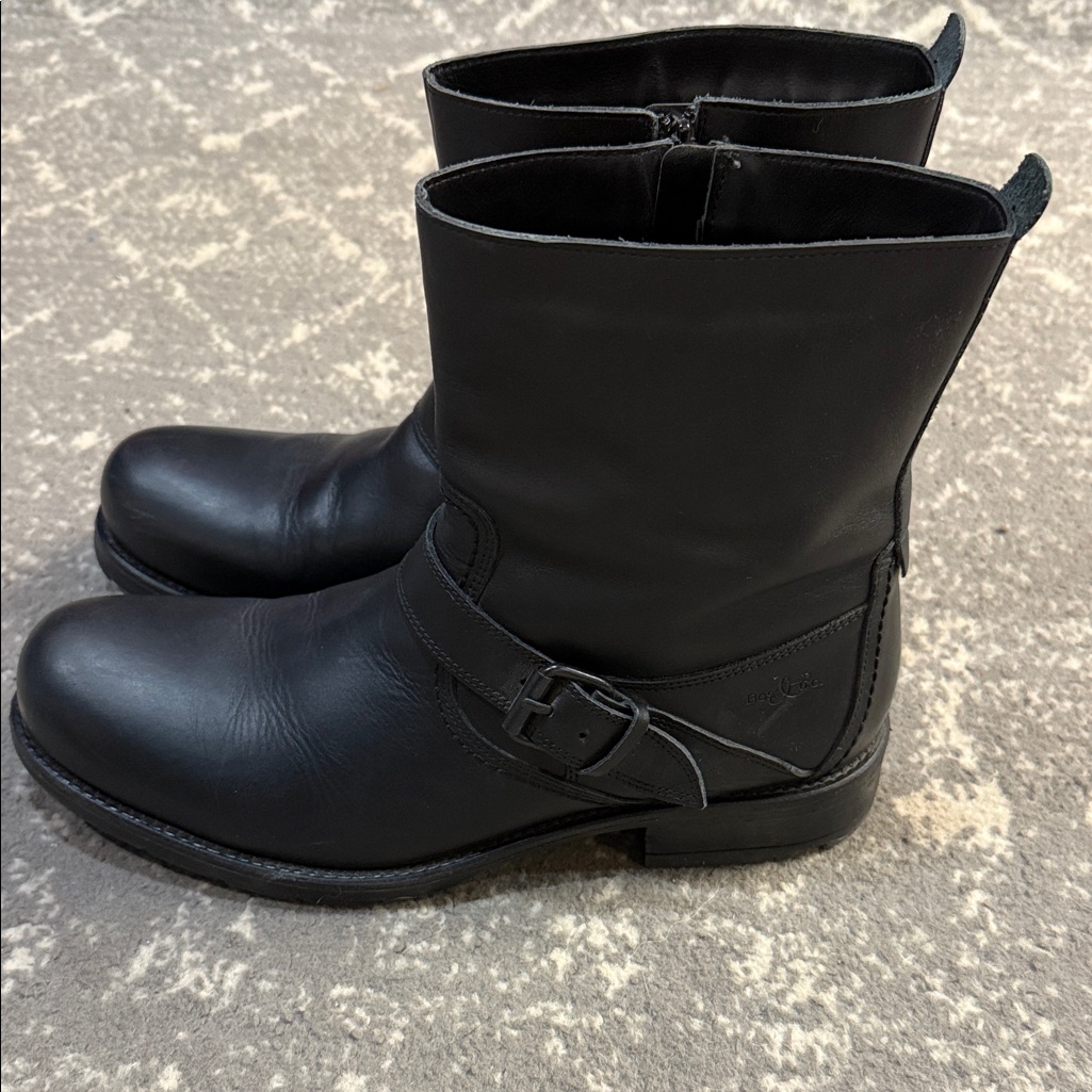 Bos. & Co. Men's Black Leather Buckle Boots